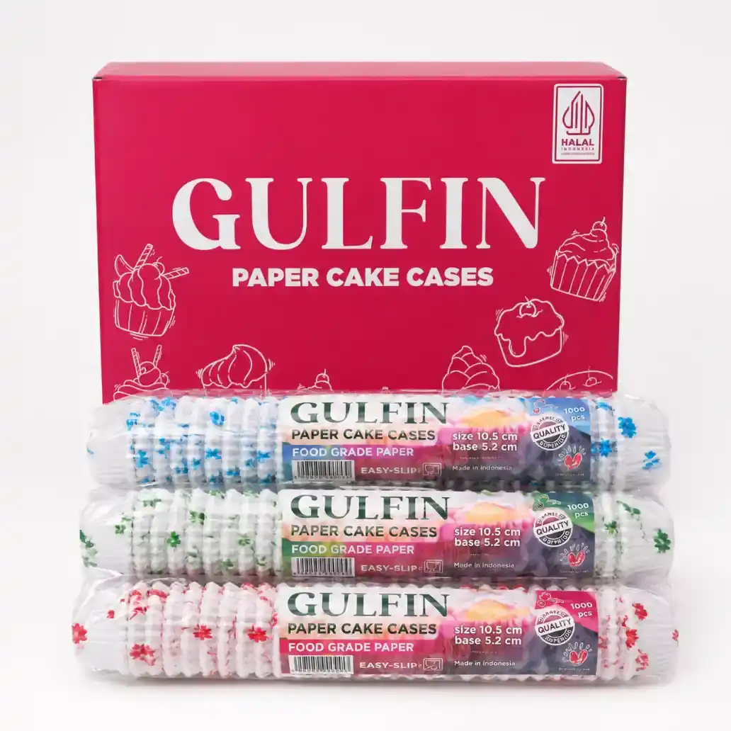 Gulfin Cake Cases 9.5cm Floral ukuran 9.50 cm satuan Dos harga Rp 435.000 per Dos