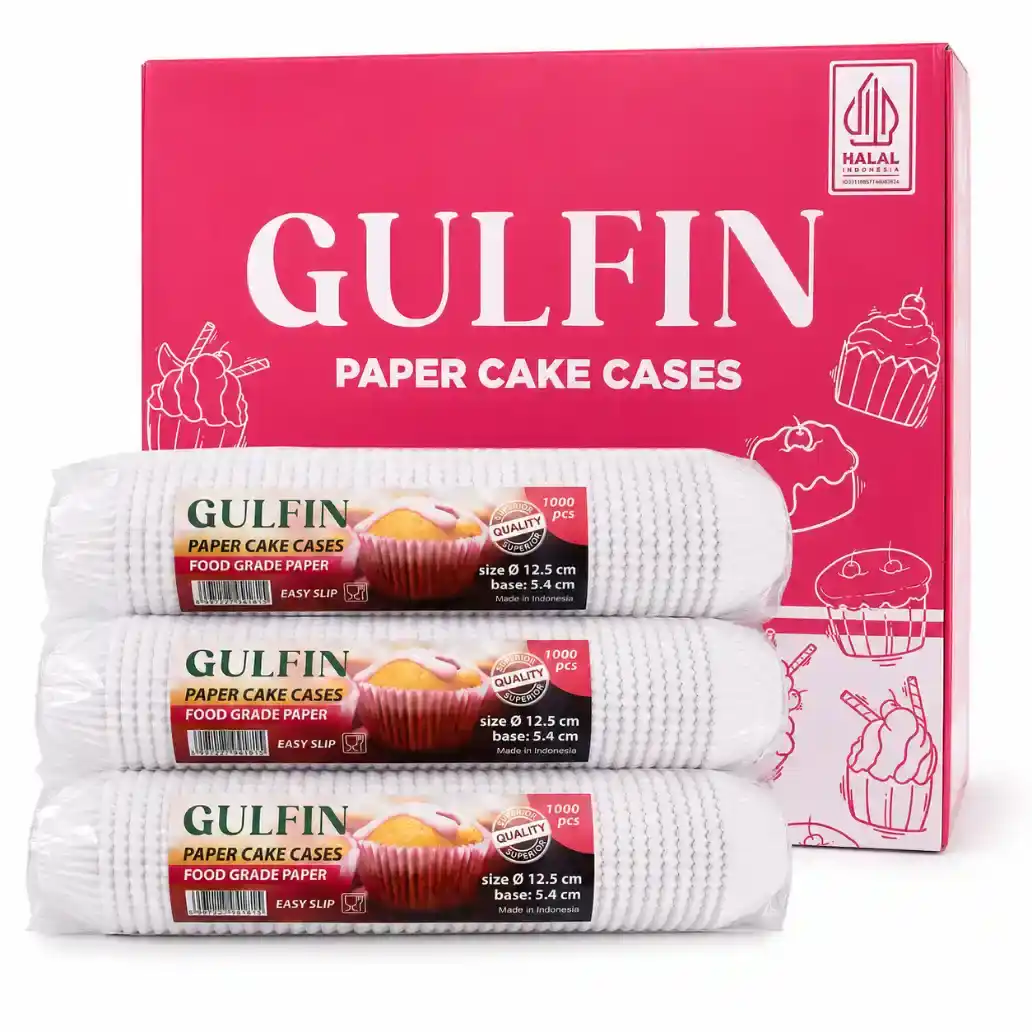 Gulfin Cake Cases 12.5cm White ukuran 12.50 cm satuan Dos harga Rp 535.000 per Dos