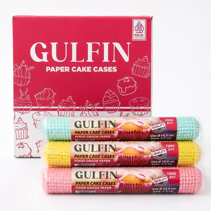 Gulfin Cake Cases 9.5cm WT Campur ukuran 9.50 cm satuan Dos harga Rp 670.000 per Dos