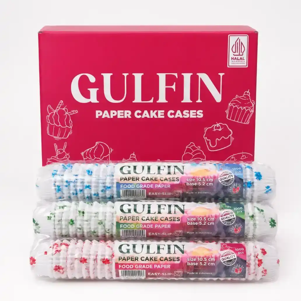 Gulfin Cake Cases 10.5cm Floral ukuran 10.50 cm satuan Dos harga Rp 485.000 per Dos